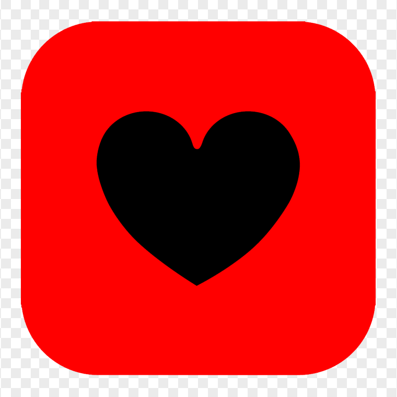 HD Square Red & Black Heart Love Icon PNG