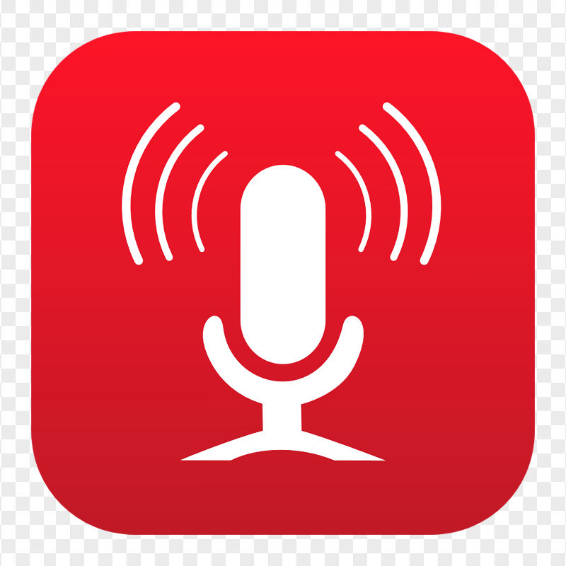 HD Square Red Voice Recorder App Logo Icon PNG