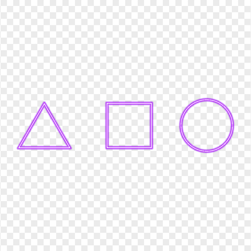 HD Square Triangle Circle Purple Glowing Neon PNG