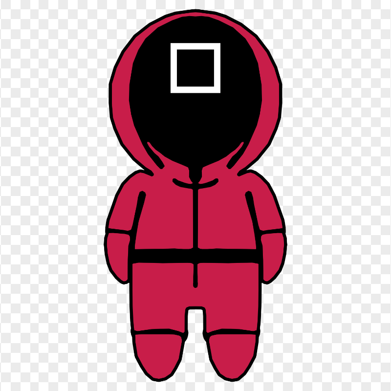 HD Squid Game Soldier Square Cartoon Chibi Character PNG