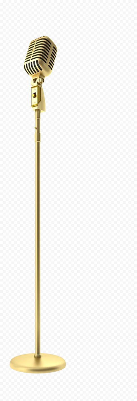HD Stand Up Gold Golden Microphone Mic PNG | Citypng