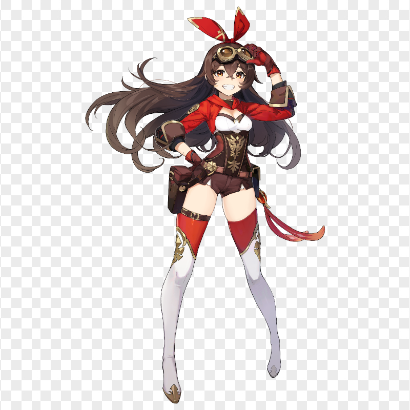 HD Standing Amber Genshin Impact Game Character PNG