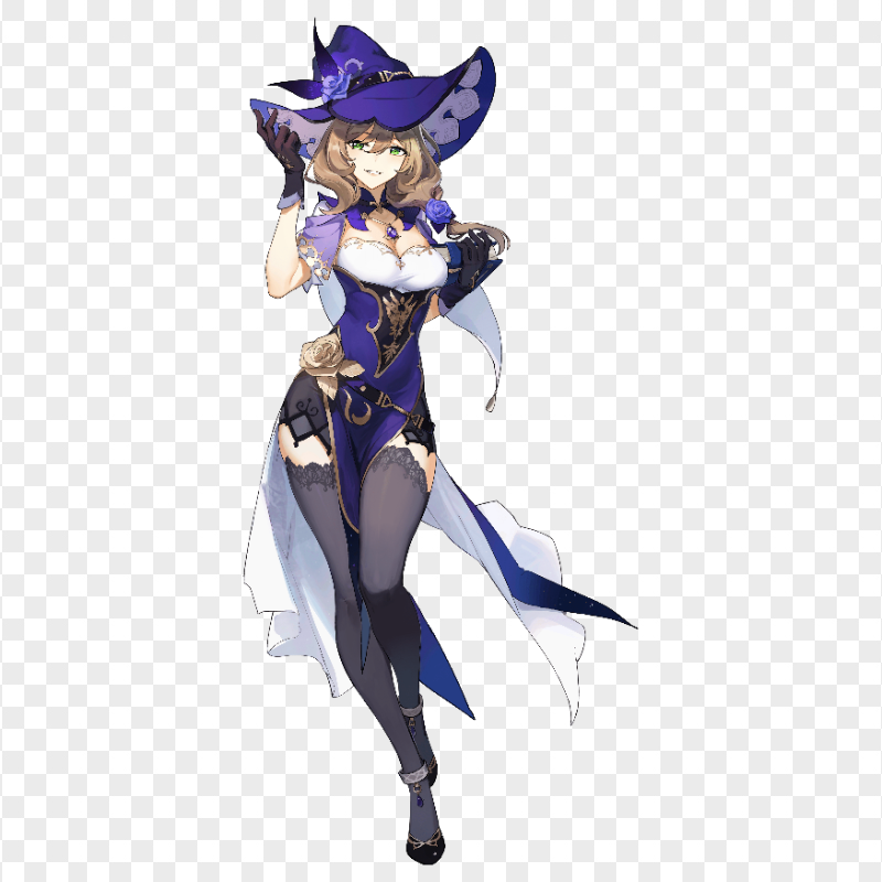 HD Standing Lisa Genshin Impact Game Character PNG