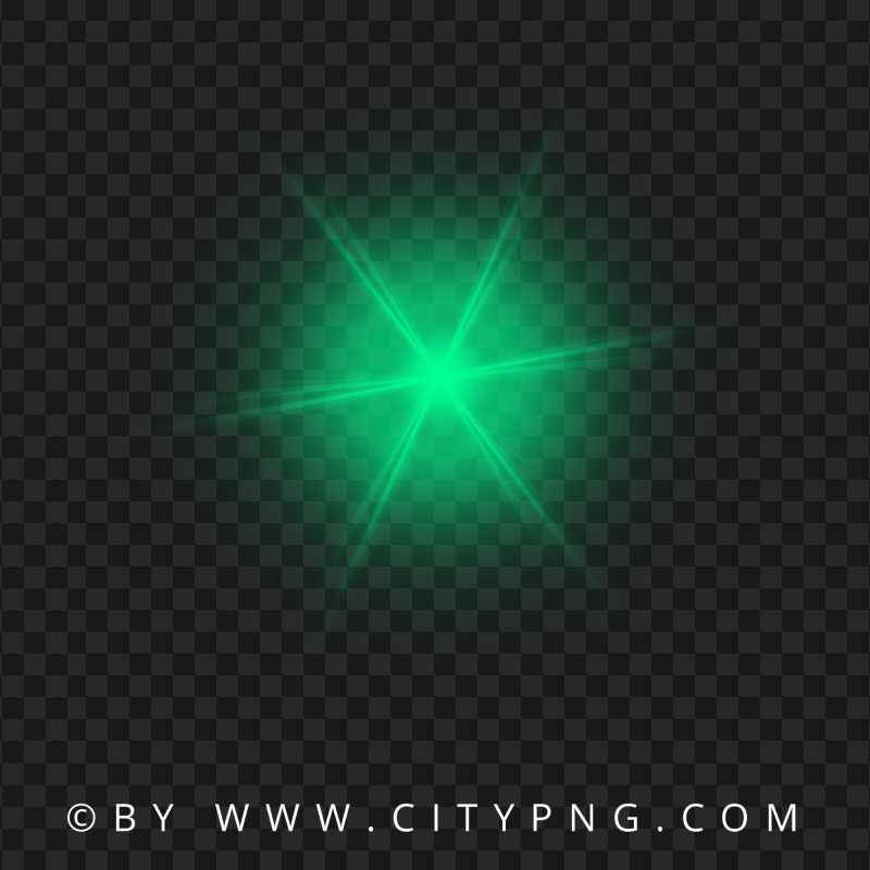 HD Star Lens Flare Green Effect Transparent PNG
