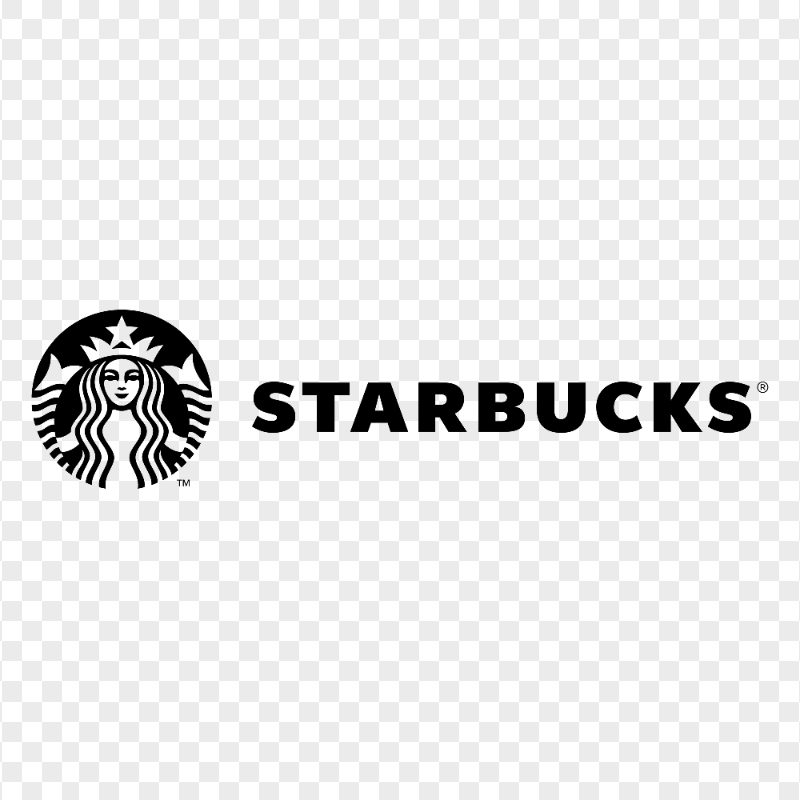 HD Starbucks Black Text Logo PNG