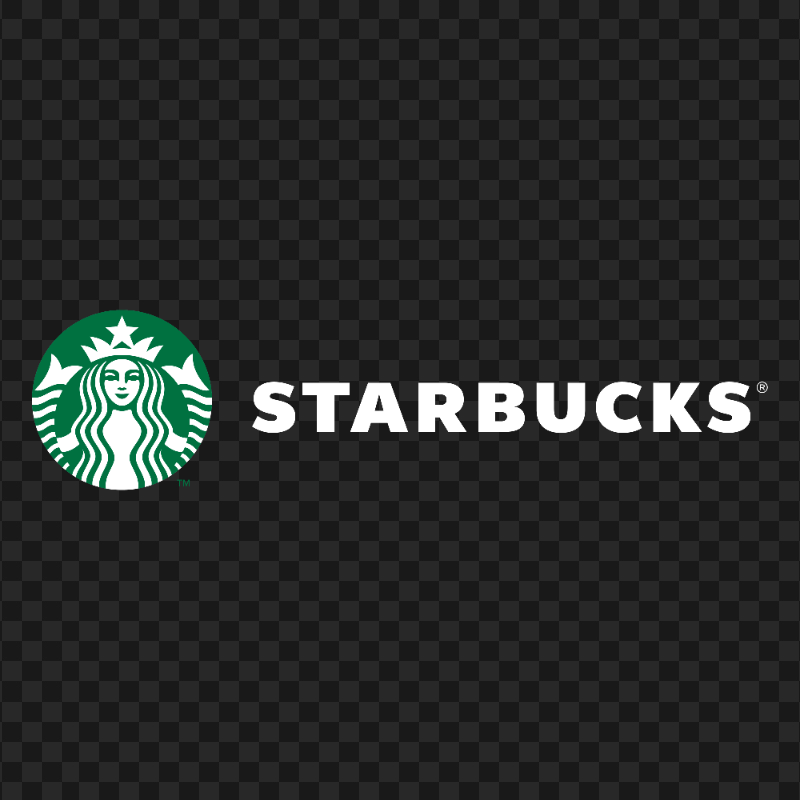 HD Starbucks White Text Logo PNG