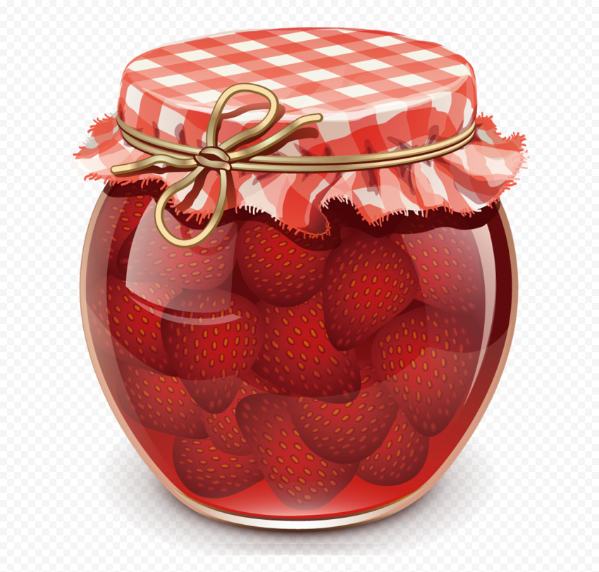 HD Strawberry Mason Jar Container Glass Illustration PNG Citypng