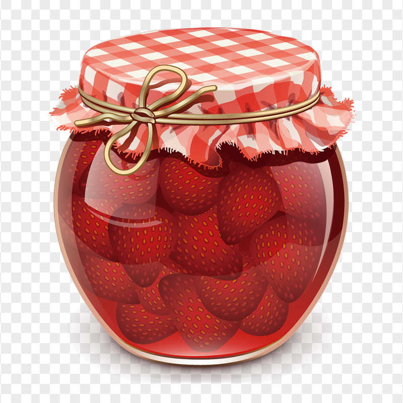 HD Strawberry Mason Jar Container Glass Illustration PNG