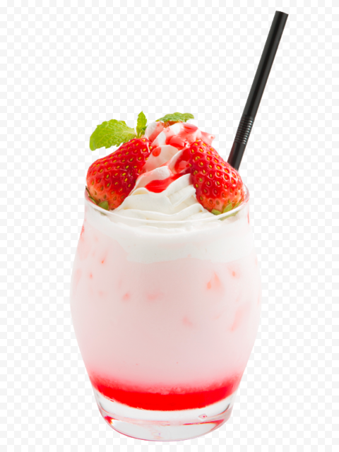 HD Strawberry Milkshake Ice Cream Glass Cup PNG | Citypng