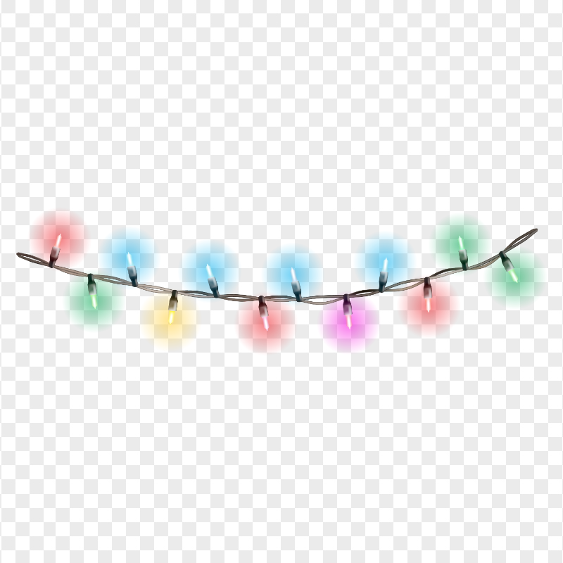 HD String Colored Light Bulbs Decoration PNG