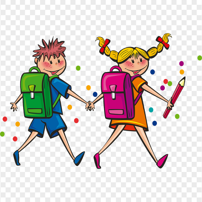 HD Student Kids Going To School Clipart PNG