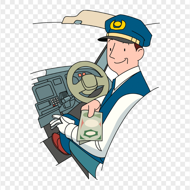 HD Taxi Clipart Driver Cartoon Transparent PNG