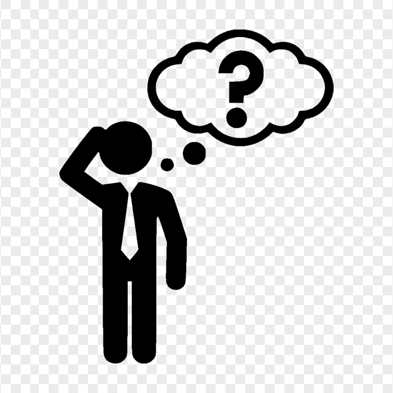 HD Thinking Person Black Silhouette Icon PNG