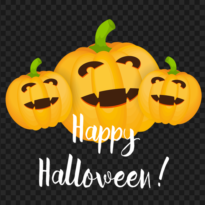 HD Three Cartoon Happy Pumpkins Happy Halloween PNG