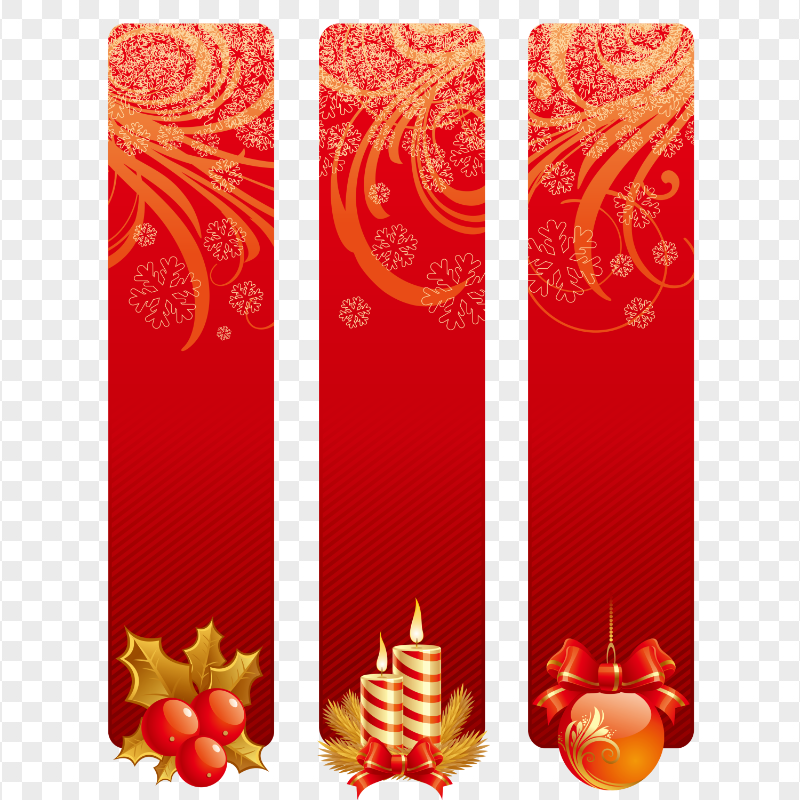 HD Three Christmas Banners Transparent PNG