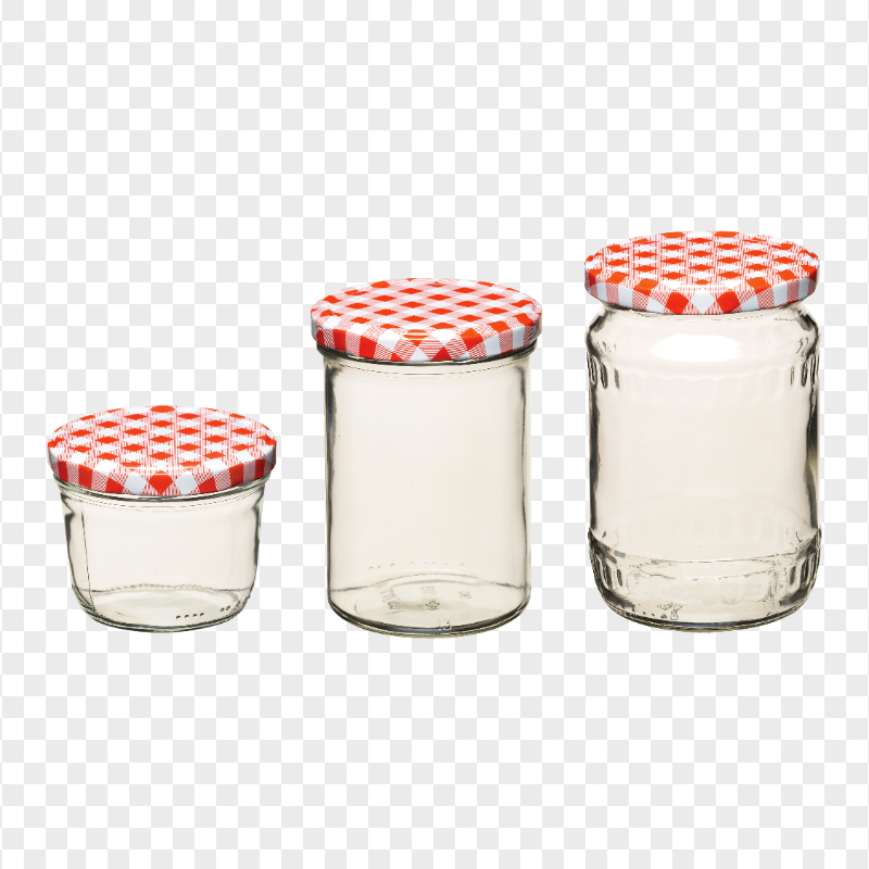 HD Three Jam Jar Fruit Food Glass Bottles PNG