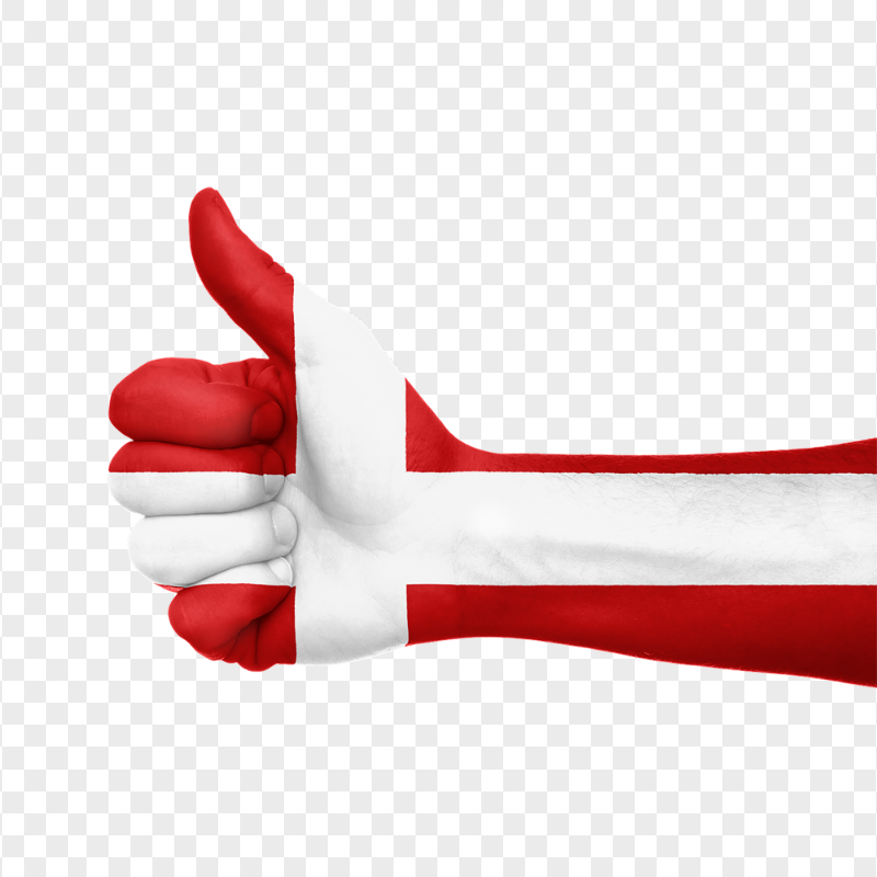 HD Thumbs Up Painted With Denmark Danish Flag PNG
