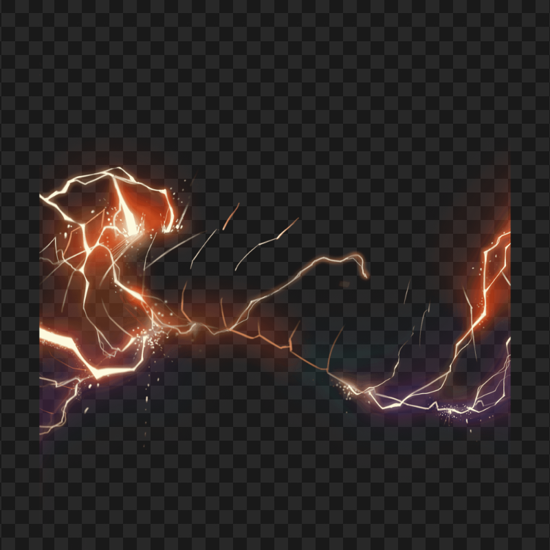 HD Thunder Lighting Spark Effect PNG