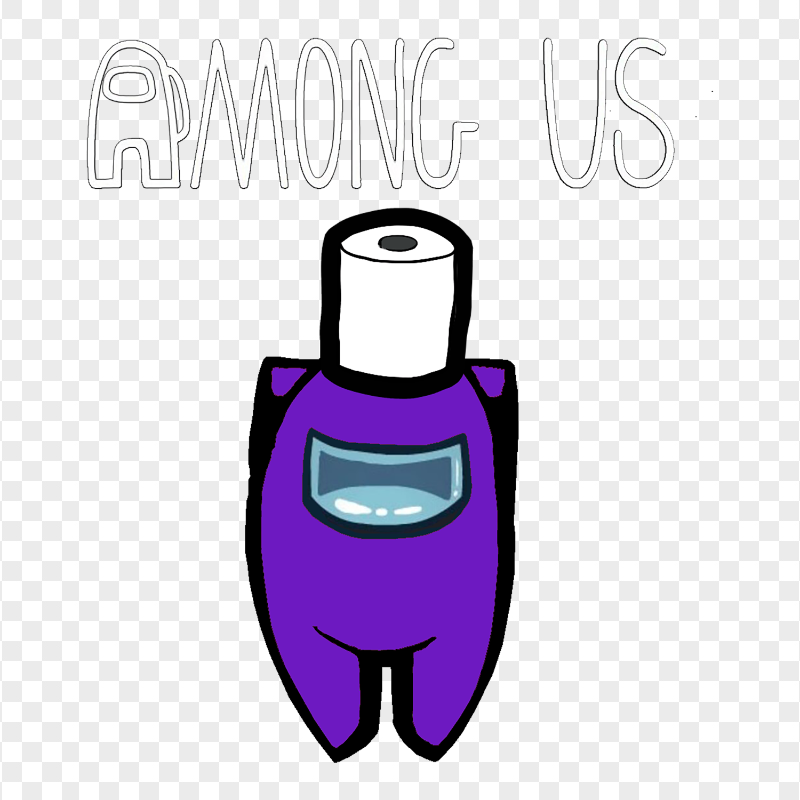 HD Toilet Paper Purple Among Us Character With Logo PNG