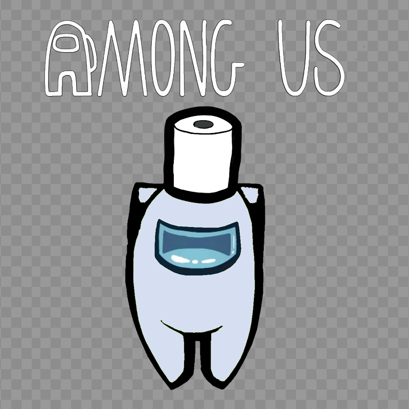 HD Toilet Paper White Among Us Character With Logo PNG