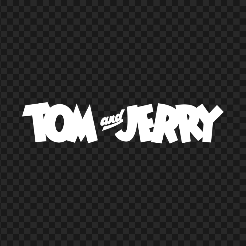 HD Tom And Jerry Cartoons White Text Logo PNG