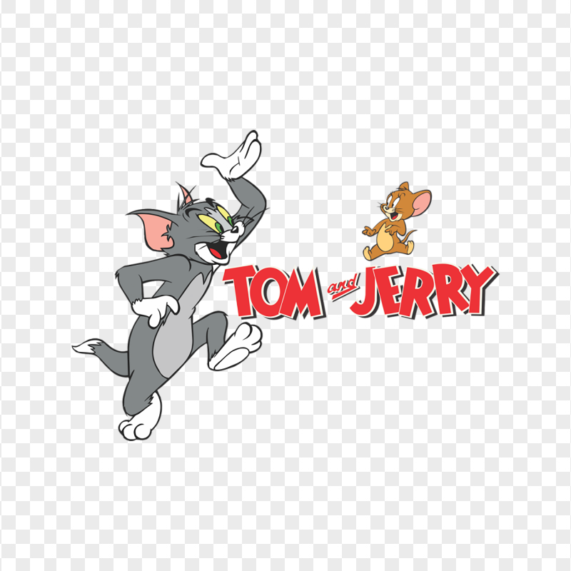 HD Tom & Jerry Characters With Text Logo PNG