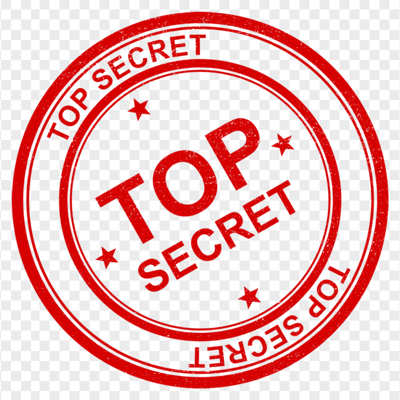 HD Top Secret Round Red Rubber Stamp PNG