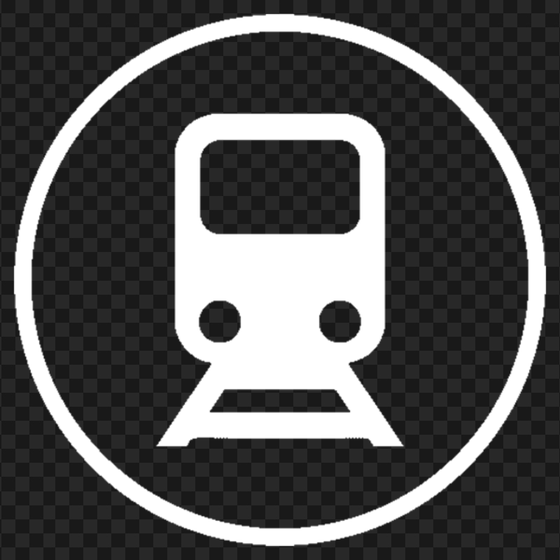 HD Train White Round Icon Sign PNG