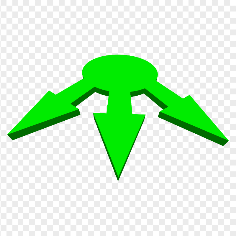 HD Triple Three 3D Green Arrows PNG