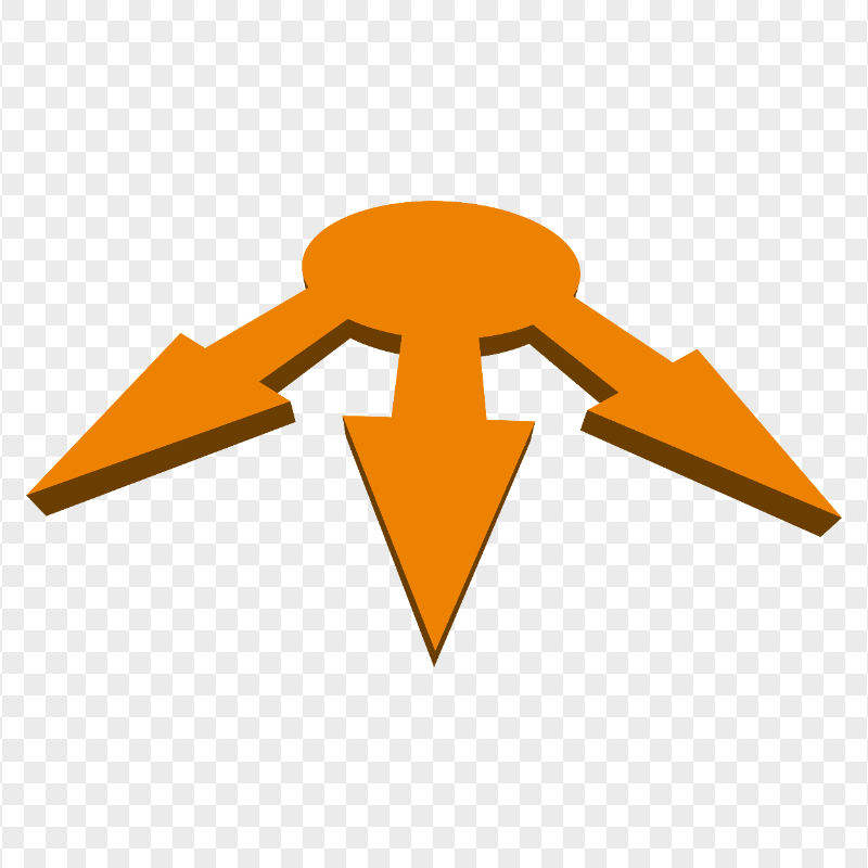 HD Triple Three 3D Orange Arrows PNG