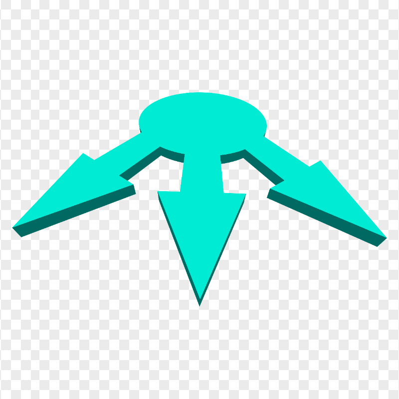HD Triple Three 3D Turquoise Arrows PNG