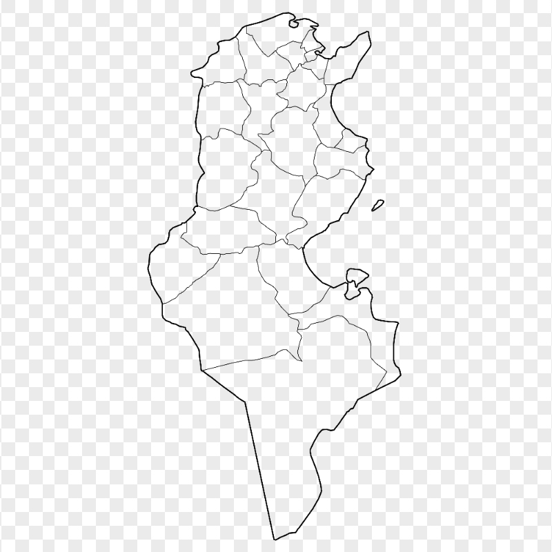 HD Tunisian Outline Map Transparent PNG