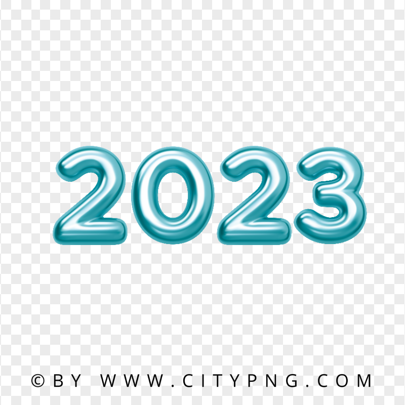 HD Turquoise 2023 Text Numbers PNG