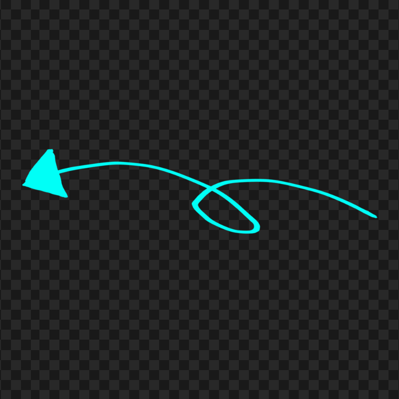 HD Turquoise Line Art Drawn Arrow Pointing Left PNG