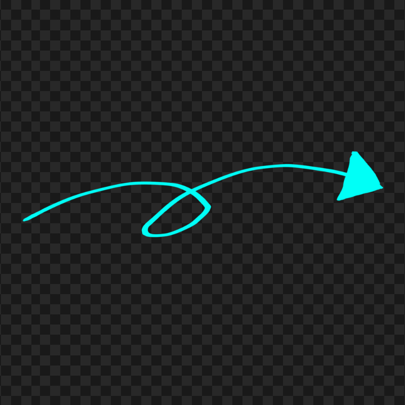HD Turquoise Line Art Drawn Arrow Pointing Right PNG