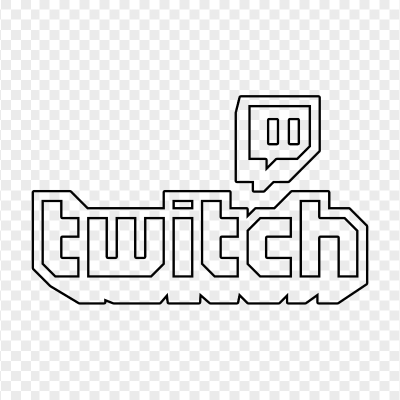 HD Twitch Black Outline Logo Transparent Background PNG