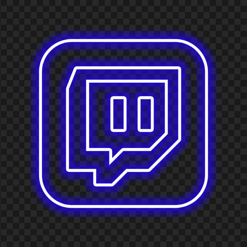 HD Twitch Neon Dark Blue Square App Icon PNG