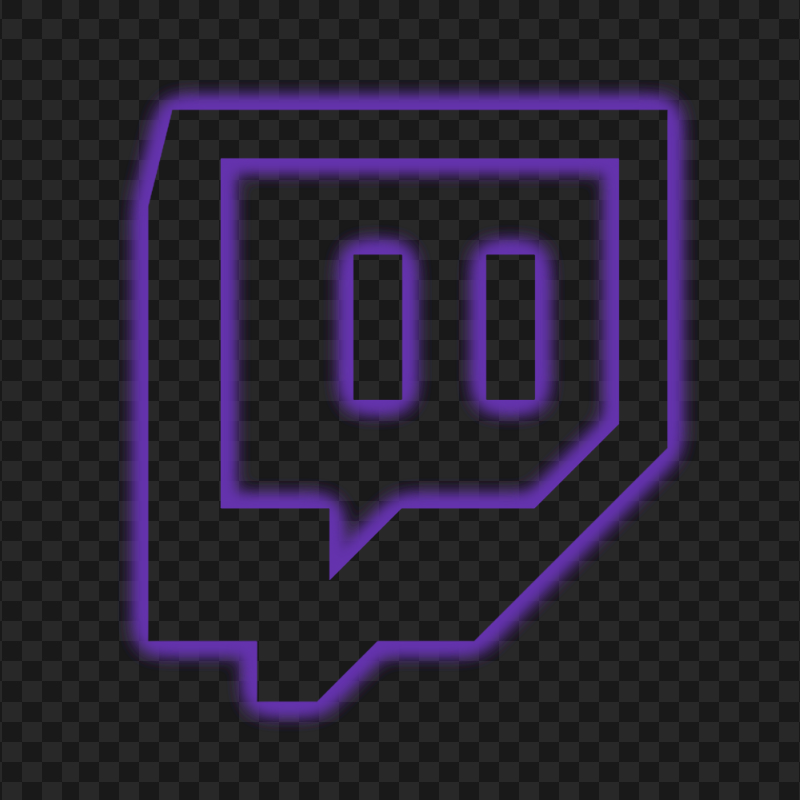 HD Twitch Purple Neon Logo Icon Transparent Background PNG