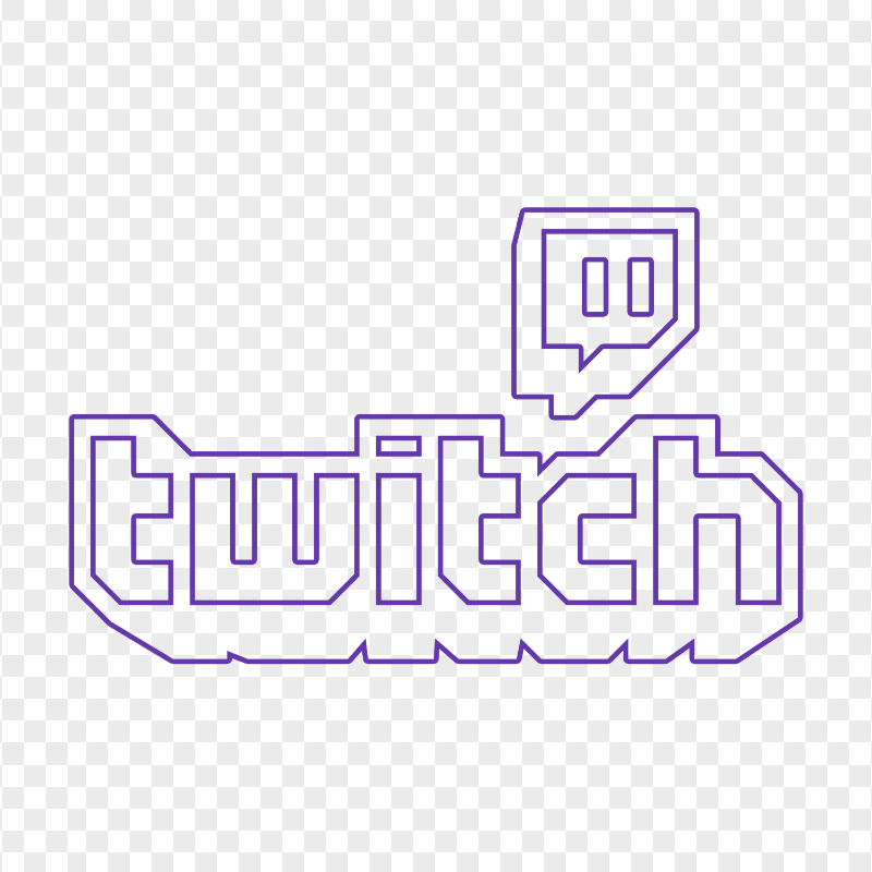 HD Twitch Purple Outline Logo Transparent Background PNG
