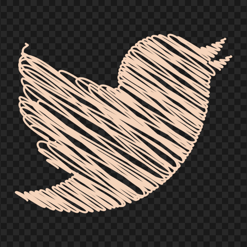 HD Twitter Beige Bird Scribble Sketch Logo Icon PNG
