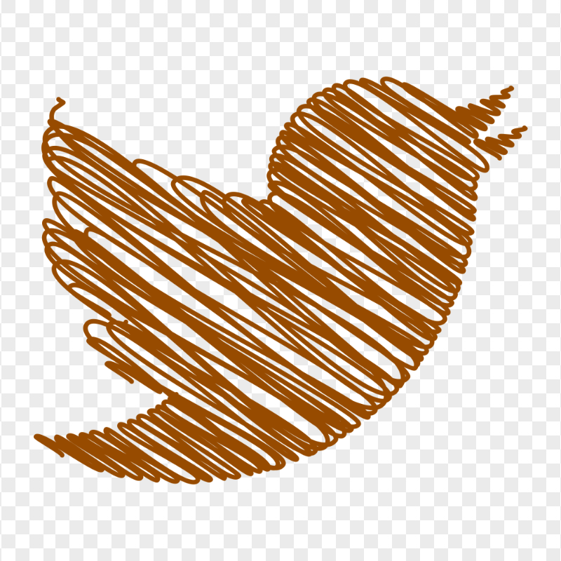 HD Twitter Brown Bird Scribble Sketch Logo Icon PNG