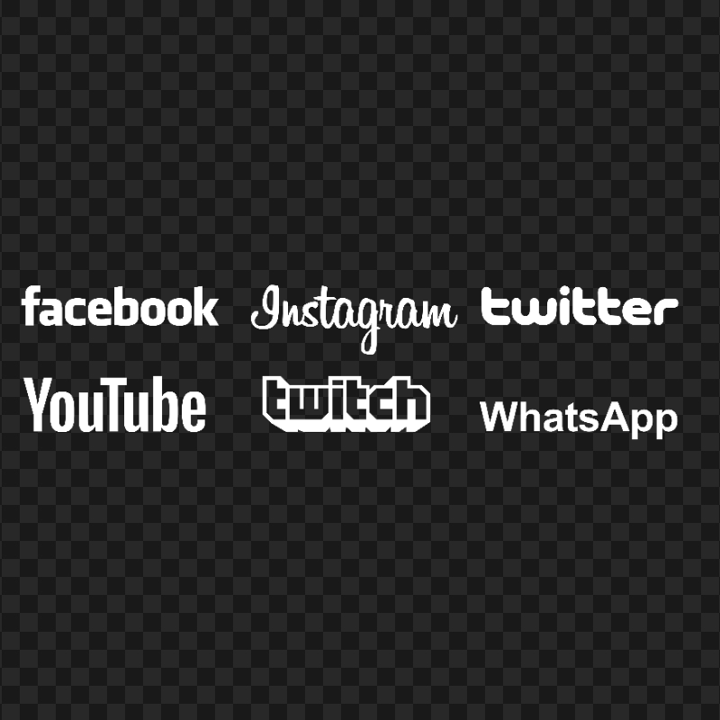 HD Twitter Facebook Instagram Social Media White Logos PNG