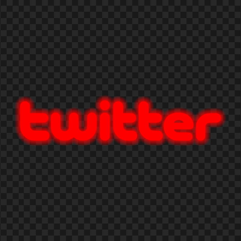HD Twitter Red Neon Logo PNG