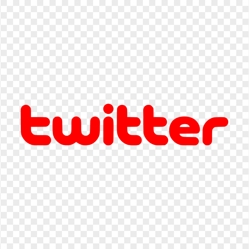 HD Twitter Red Text Logo PNG