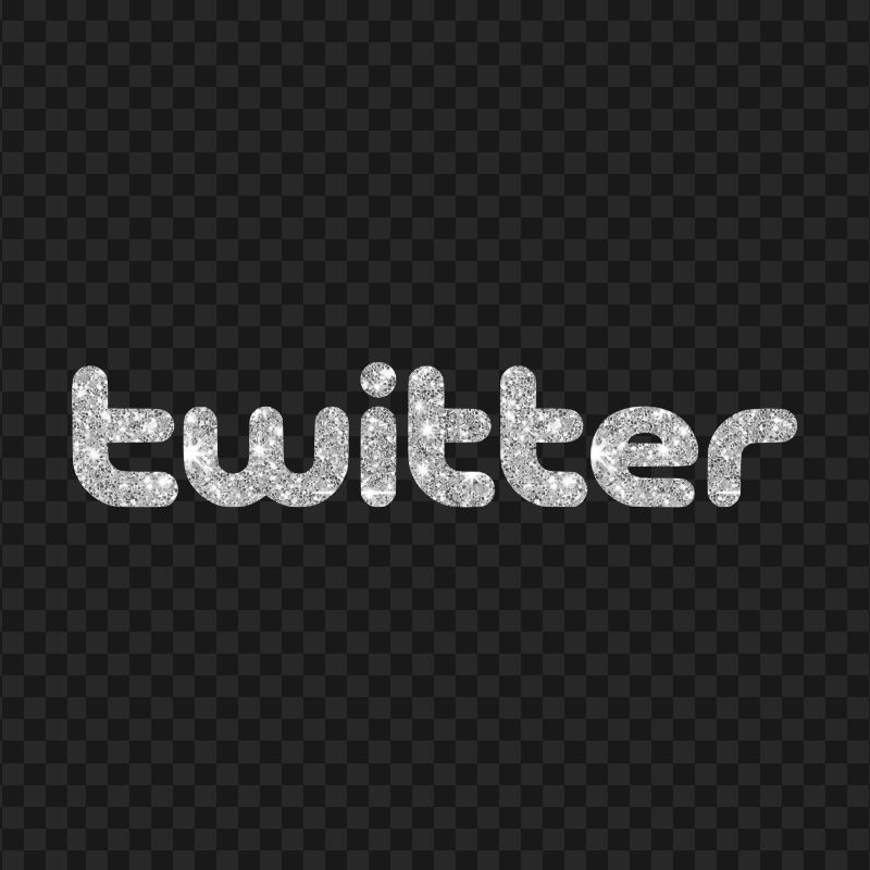 HD Twitter Silver Gray Glitter Text Logo PNG