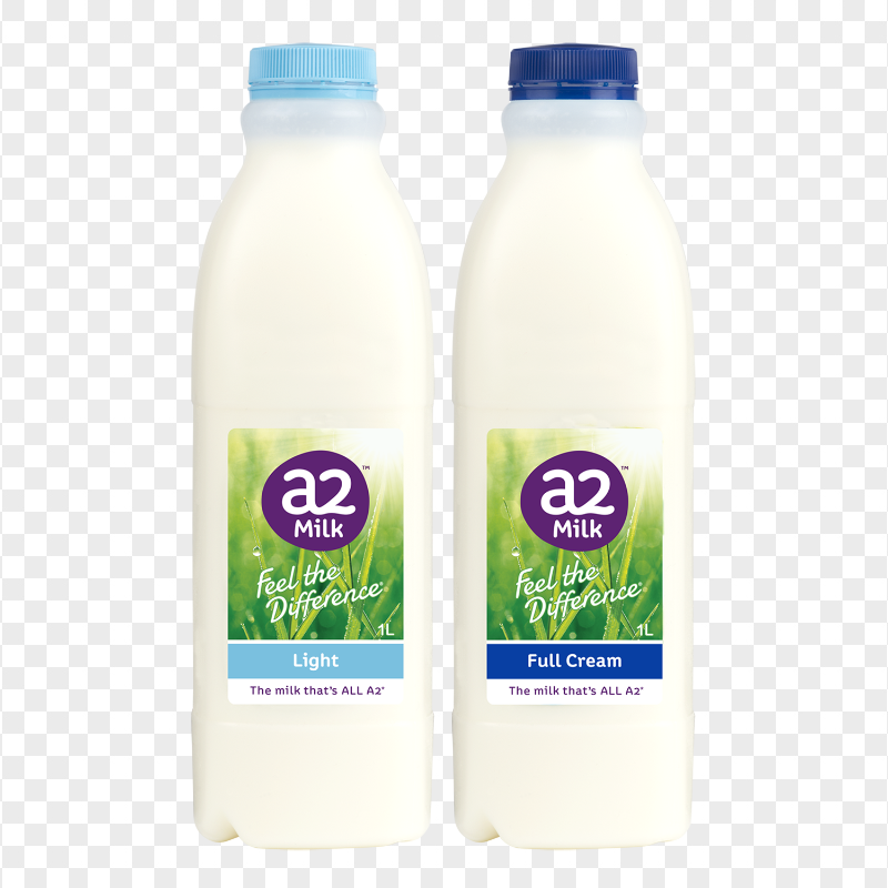 HD Two A2 Milk Plastic Bottles PNG