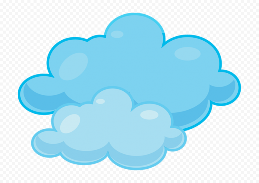 HD Two Blue Cartoon Clouds Illustration PNG | Citypng