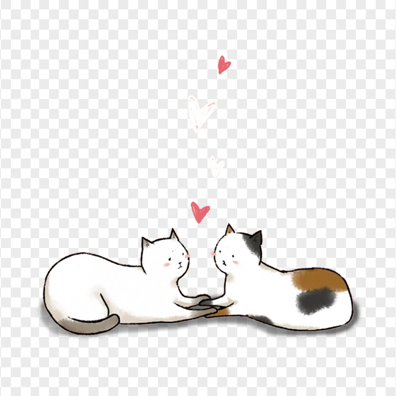 HD Two Cartoon Cats In Love PNG