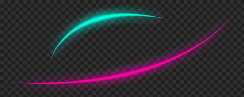 HD Two Curved Pink & Blue Glowing Light Lines PNG