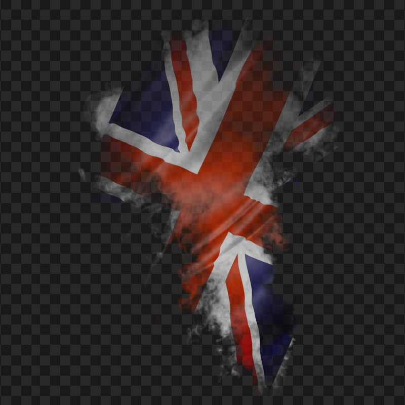 HD UK United Kingdom Flag Smoke PNG